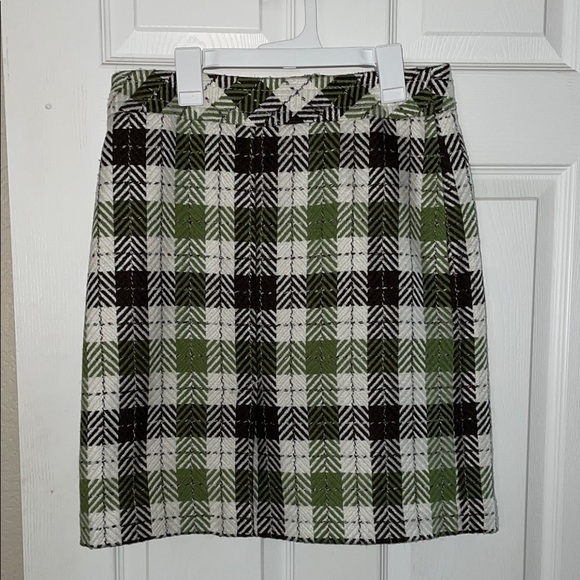 Ann Taylor Green and Black A-Line Knee-Length Skirt for Work - Picture 1 of 6